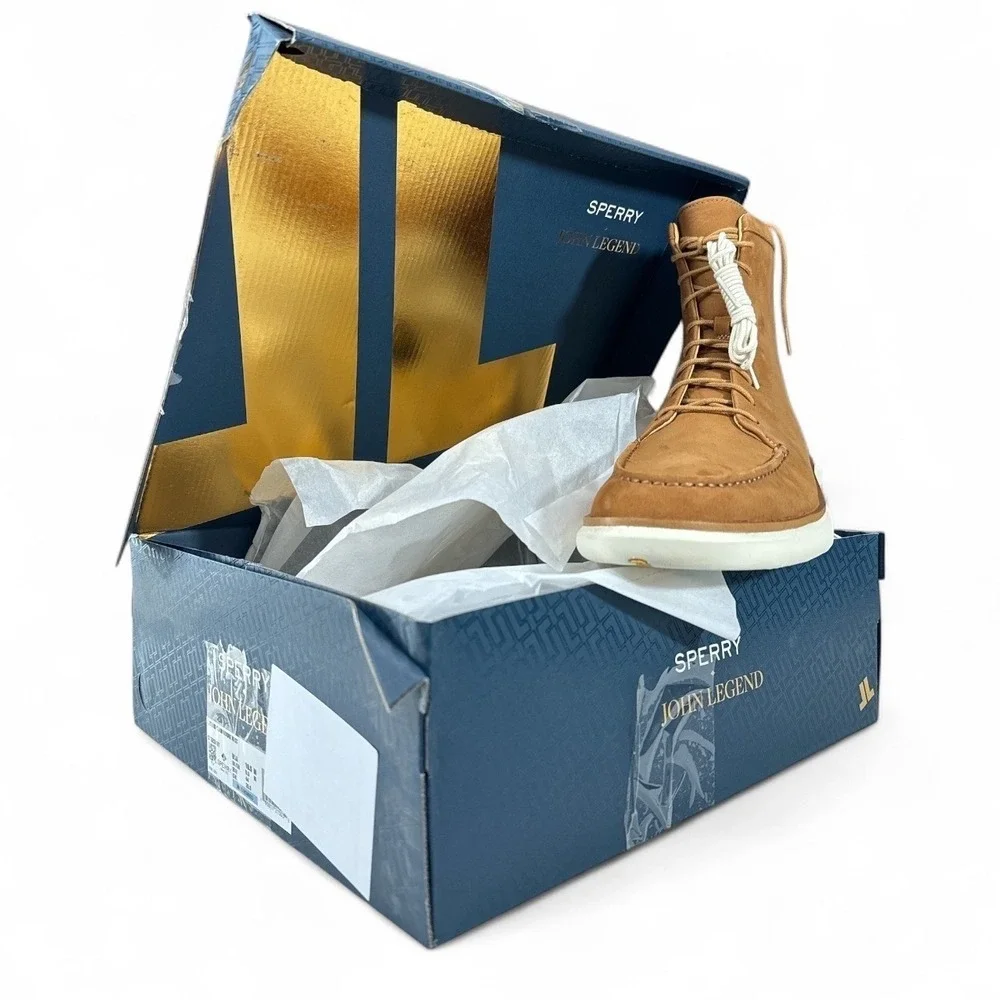 Sperry John Legend Commodore Rust Leather Lace Up Boots Mens Sz 10.5 M‎